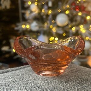 Vintage Pink Depression Glass Bonbon Dish Console Bowl‎